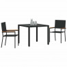 Zestaw do jadalni w ogrodzie 3 pcs Czarny polirattan