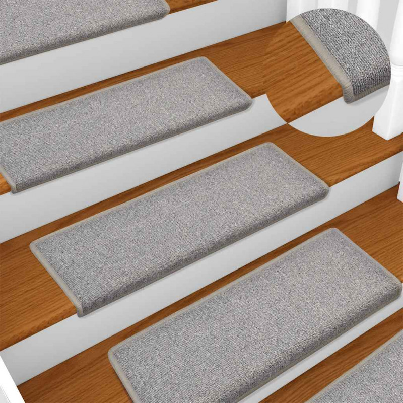 Maty na schody 30 szt. 65x21x4 cm Jasnoszary prostokątny brzeg