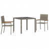 Zestaw do jadalni w ogrodzie 3 pcs Szary polirattan