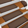 Maty na schody 30 szt. 65x21x4 cm Brąz kawowy, prostokątna krawędź