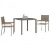 Zestaw do jadalni w ogrodzie 3 pcs Szary polirattan