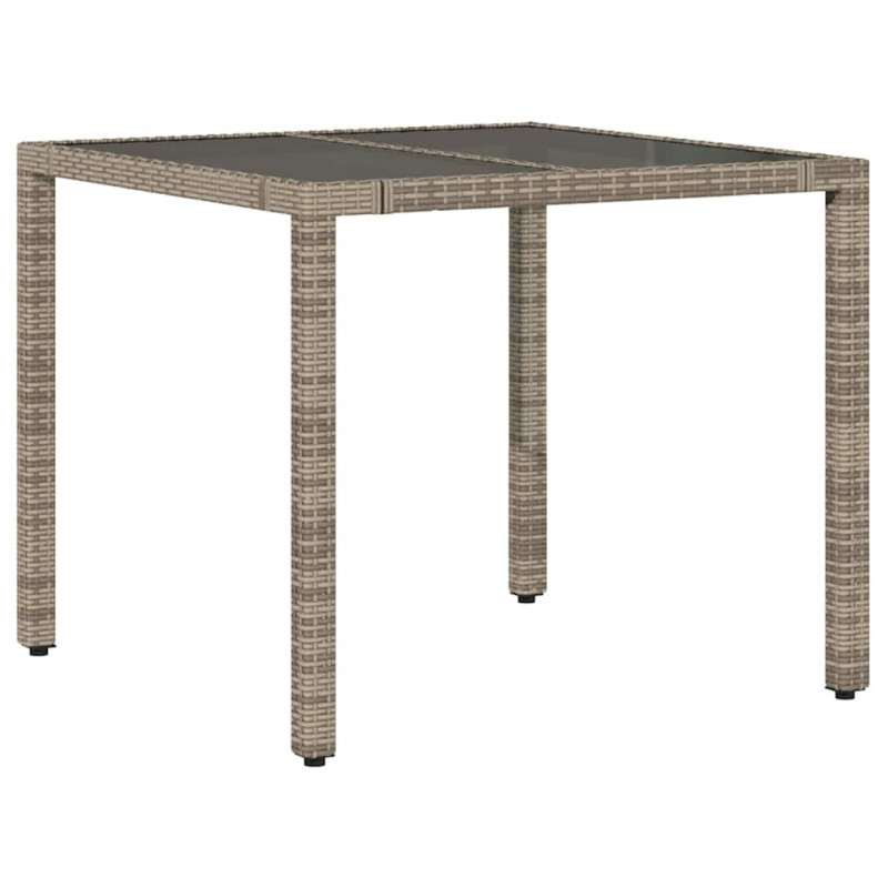 Zestaw do jadalni w ogrodzie 3 pcs Szary polirattan