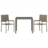 Zestaw do jadalni w ogrodzie 3 pcs Szary polirattan