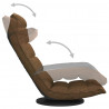 Obrotowe krzesło podłogowe, brązowe, obite tkaniną