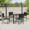 Zestaw do jadalni w ogrodzie 5 pcs Czarny polirattan