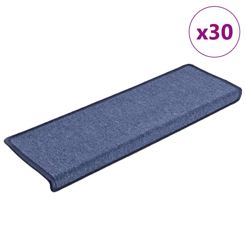 Maty na schody 30 szt. 65x21x4 cm Niebieskie prostokątne krawędzie