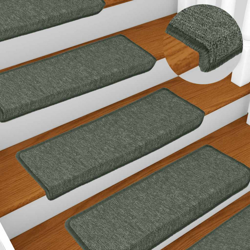 Maty na schody 30 szt. 65x21x4 cm Ciemnozielone, prostokątne krawędzie