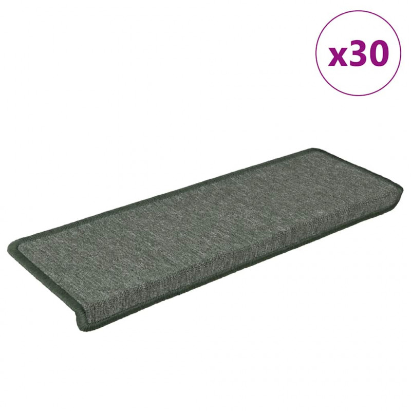 Maty na schody 30 szt. 65x21x4 cm Ciemnozielone, prostokątne krawędzie
