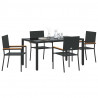 Zestaw do jadalni w ogrodzie 5 pcs Czarny polirattan