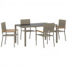 Zestaw do jadalni w ogrodzie 5 pcs Szary polirattan