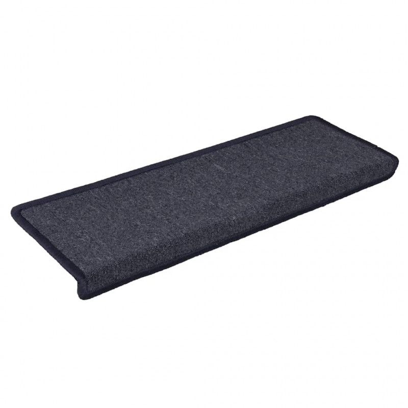 Maty na schody 30 szt. 65x21x4 cm Ciemnoszare i niebieskie prostokątne krawędzie