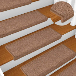 Maty na schody 30 szt. 65x21x4 cm Brązowe prostokątne krawędzie