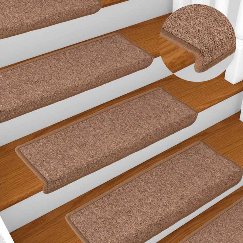 Maty na schody 30 szt. 65x21x4 cm Brązowe prostokątne krawędzie