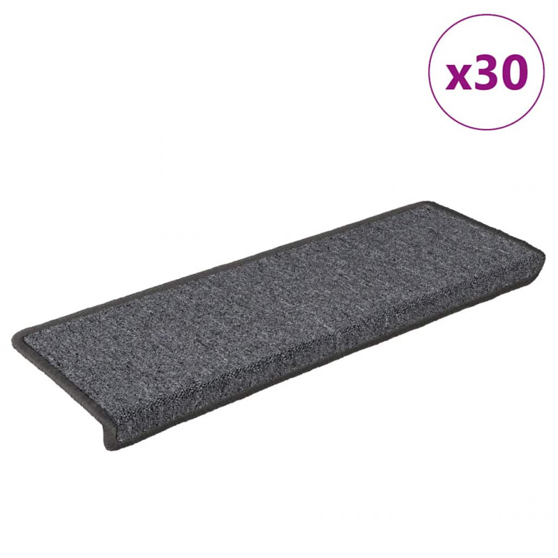 Maty na schody 30 szt. 65x21x4 cm Ciemnoszary prostokątny brzeg