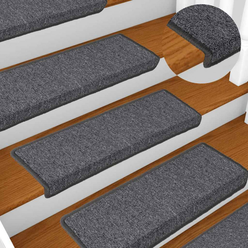 Maty na schody 30 szt. 65x21x4 cm Ciemnoszary prostokątny brzeg