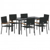 Zestaw do jadalni w ogrodzie 7 pcs Czarny polirattan