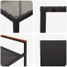 Zestaw do jadalni w ogrodzie 7 pcs Czarny polirattan