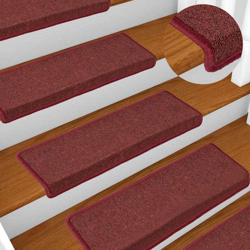 Maty na schody 30 szt. 65x21x4 cm Bordeaux Rectangular Edge