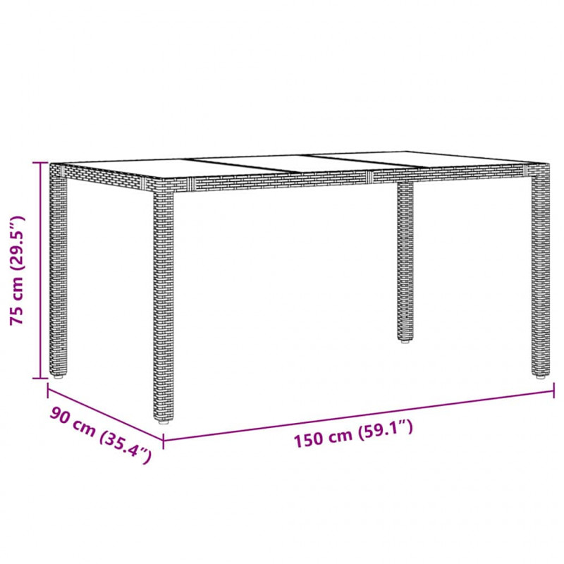Zestaw do jadalni w ogrodzie 7 pcs Szary polirattan