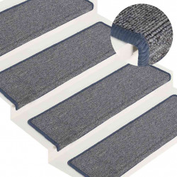 Maty na schody 30 szt. 65x21x4 cm, jasnoszare i niebieskie, prostokątne krawędzie