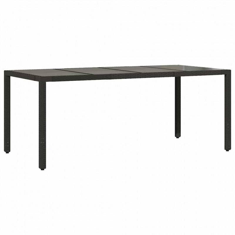 Zestaw do jadalni w ogrodzie 7 pcs Czarny polirattan
