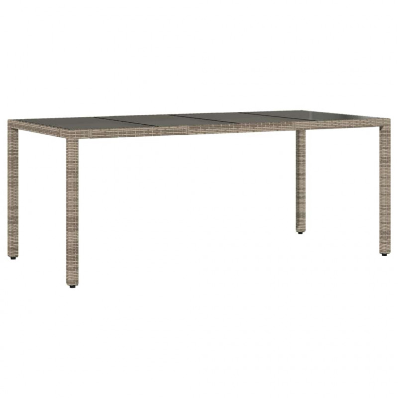 Zestaw do jadalni w ogrodzie 7 pcs Szary polirattan