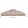 Maty na schody 20 szt. 56x17x3 cm Jasnobrązowe półokrągłe