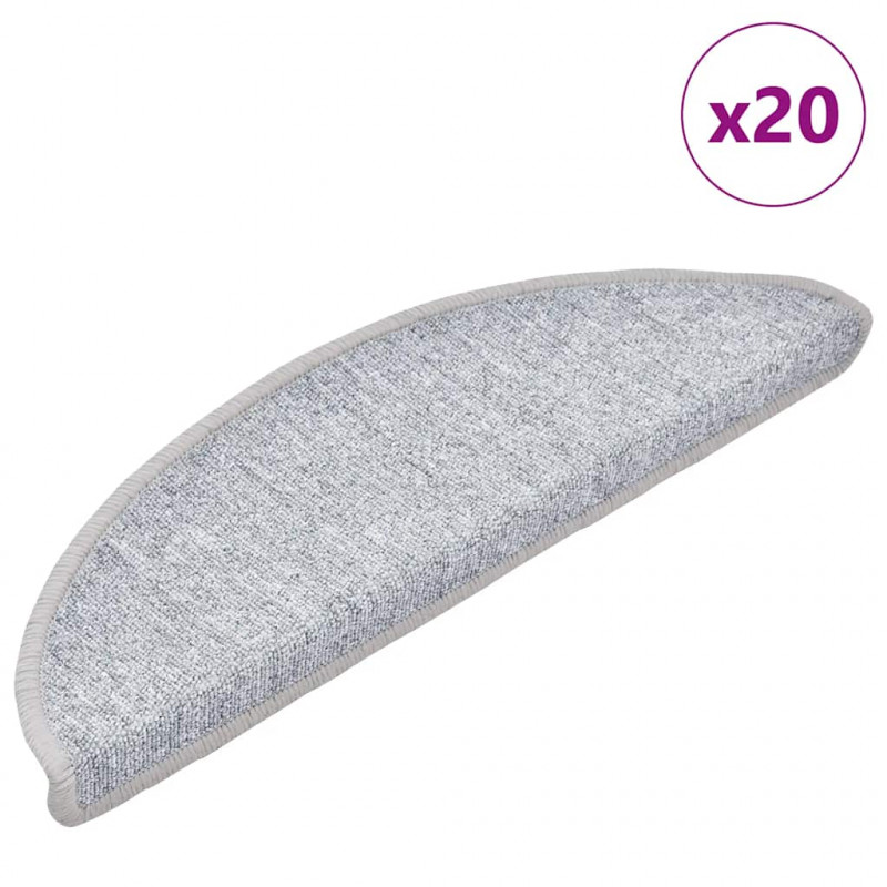 Maty na schody 20 szt. 56x17x3 cm Jasnoszare półokrągłe