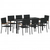 Zestaw do jadalni w ogrodzie 9 pcs Czarny polirattan