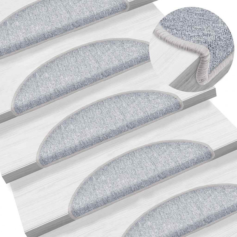 Maty na schody 20 szt. 56x17x3 cm Jasnoszare półokrągłe