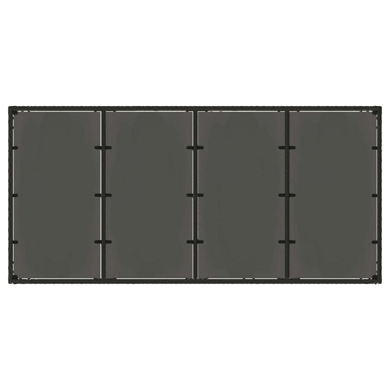 Zestaw do jadalni w ogrodzie 9 pcs Czarny polirattan