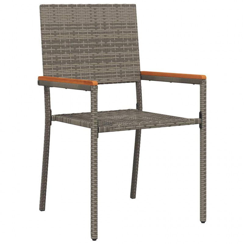 Zestaw do jadalni w ogrodzie 9 pcs Szary polirattan