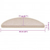 Maty na schody 20 szt. 56x17x3 cm Taupe Półokrągłe