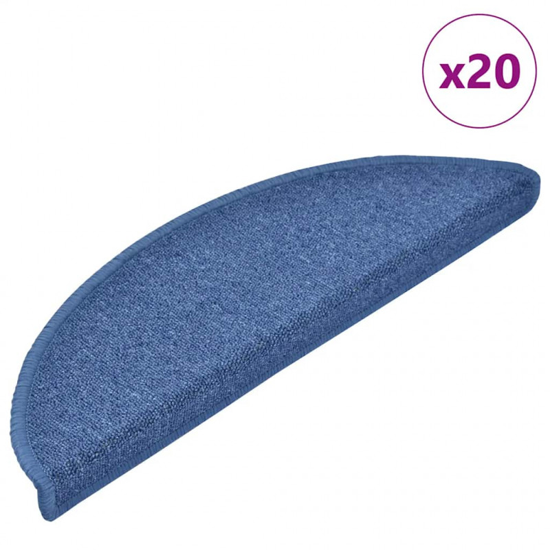 Maty na schody 20 szt. 56x17x3 cm Niebieskie półokrągłe