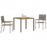 Zestaw do jadalni w ogrodzie 3 pcs Szary polirattan