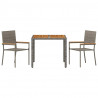 Zestaw do jadalni w ogrodzie 3 pcs Szary polirattan