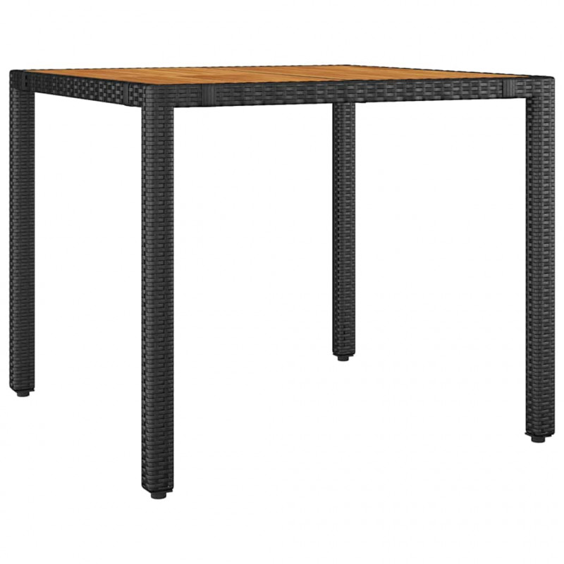 Zestaw do jadalni w ogrodzie 5 pcs Czarny polirattan
