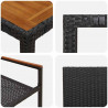 Zestaw do jadalni w ogrodzie 5 pcs Czarny polirattan