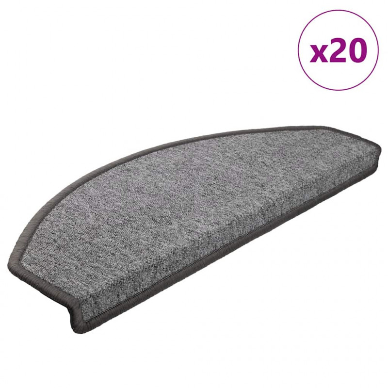 Maty na schody 20 szt. 65x24x4 cm Ciemnoszare Półokrągłe Duże