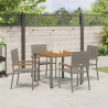 Zestaw do jadalni w ogrodzie 5 pcs Szary polirattan