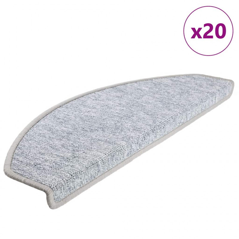 Maty na schody 20 szt. 65x24x4 cm Jasnoszare Półokrągłe Duże