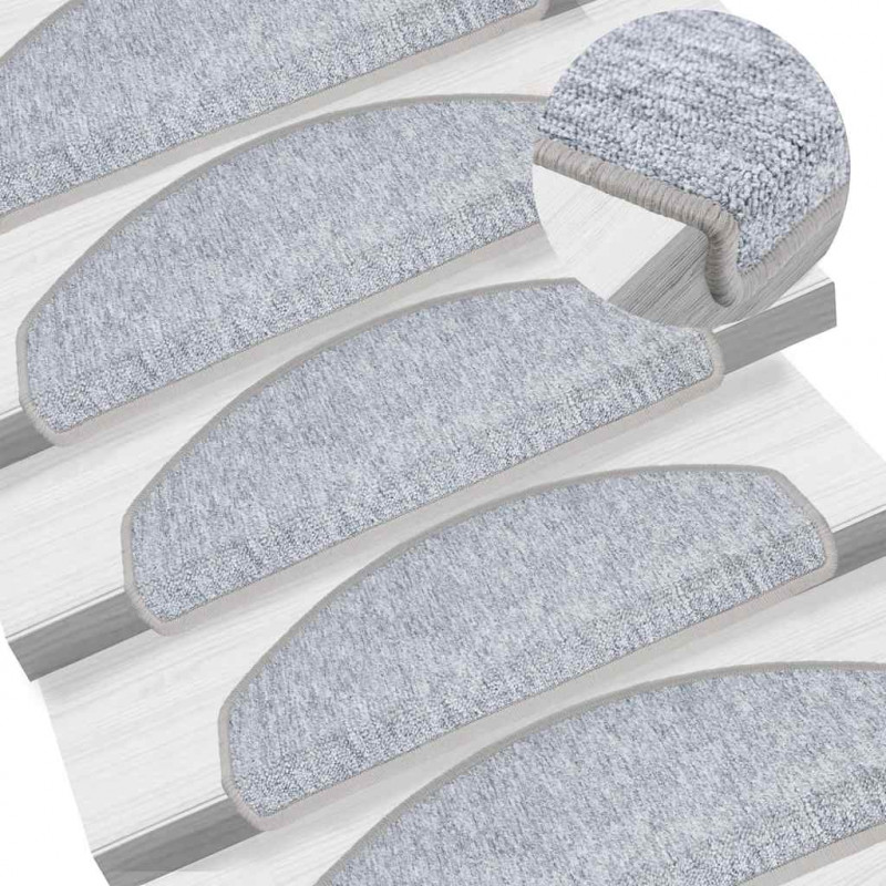 Maty na schody 20 szt. 65x24x4 cm Jasnoszare Półokrągłe Duże