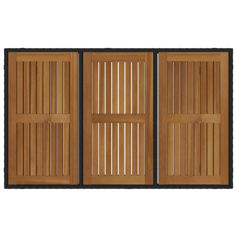 Zestaw do jadalni w ogrodzie 5 pcs Czarny polirattan
