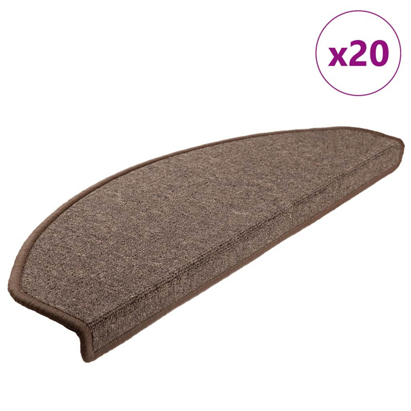 Maty na schody 20 szt. 65x24x4 cm Brąz kawowy Półokrągły Duży