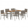 Zestaw do jadalni w ogrodzie 7 pcs Szary polirattan