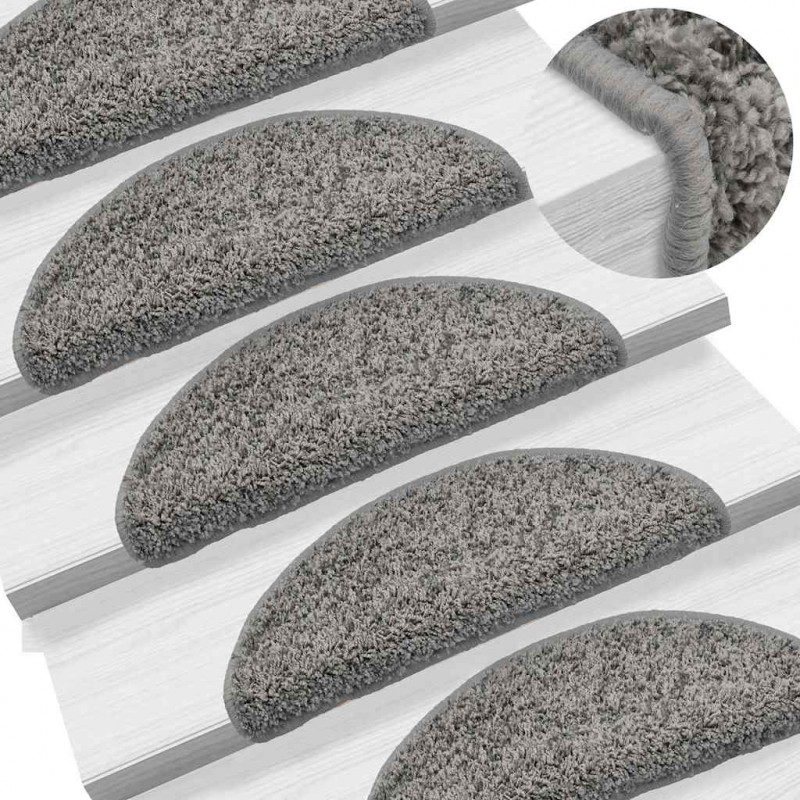 Maty na schody 30 szt. 56x17x3 cm Szare półokrągłe