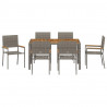 Zestaw do jadalni w ogrodzie 7 pcs Szary polirattan