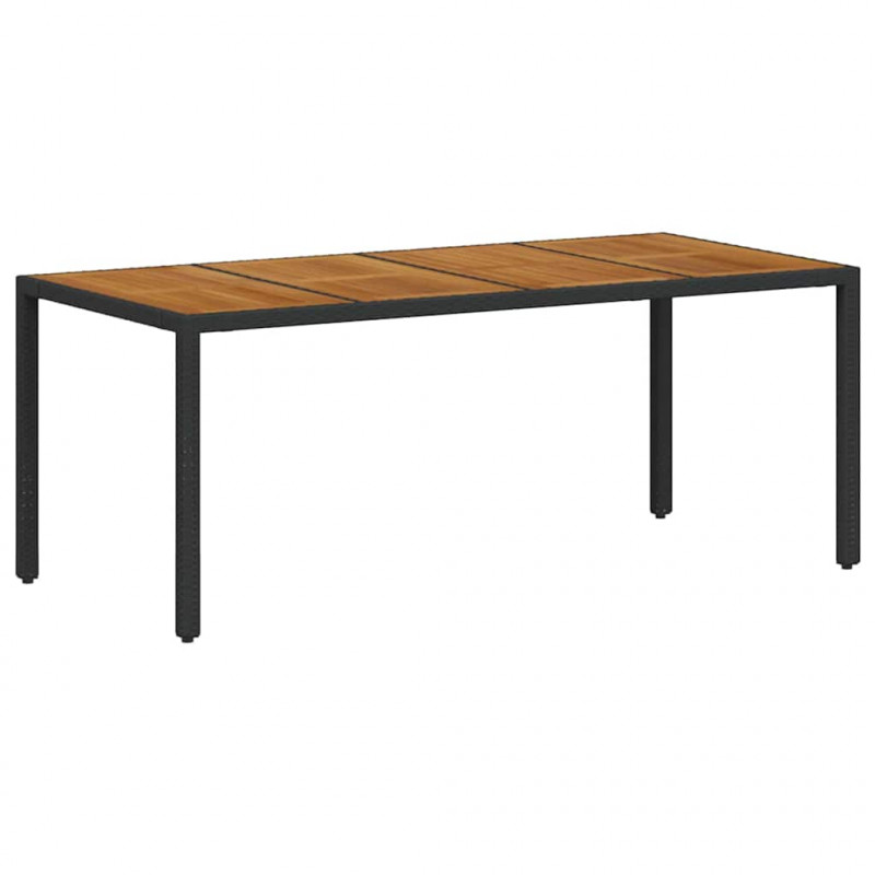 Zestaw do jadalni w ogrodzie 7 pcs Czarny polirattan