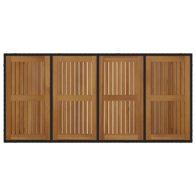 Zestaw do jadalni w ogrodzie 7 pcs Czarny polirattan