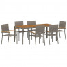 Zestaw do jadalni w ogrodzie 7 pcs Szary polirattan